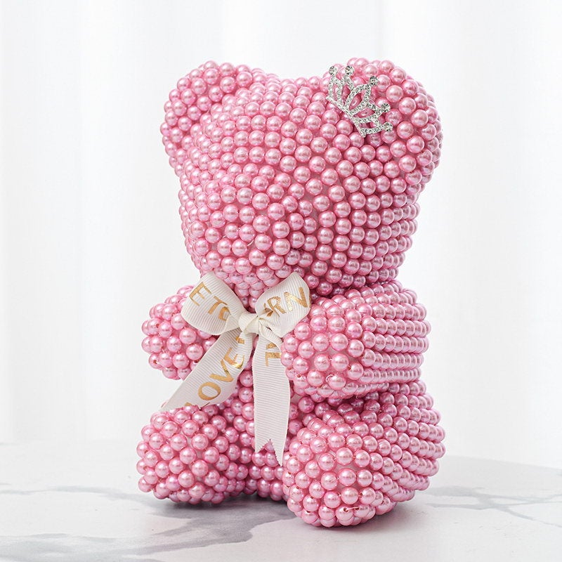 520 Mother'S Day Gift Valentine'S Day Gift Simulation Flower Pearl Bear Creative Birthday Eternal Flower Rose Bear - Image 1